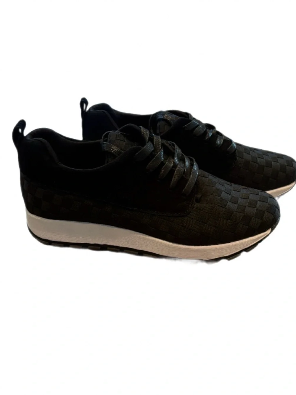 Bernie Mev Black Woven Lace-Up Sneakers Comfort Fashion Shoes EU 40 US 9.5